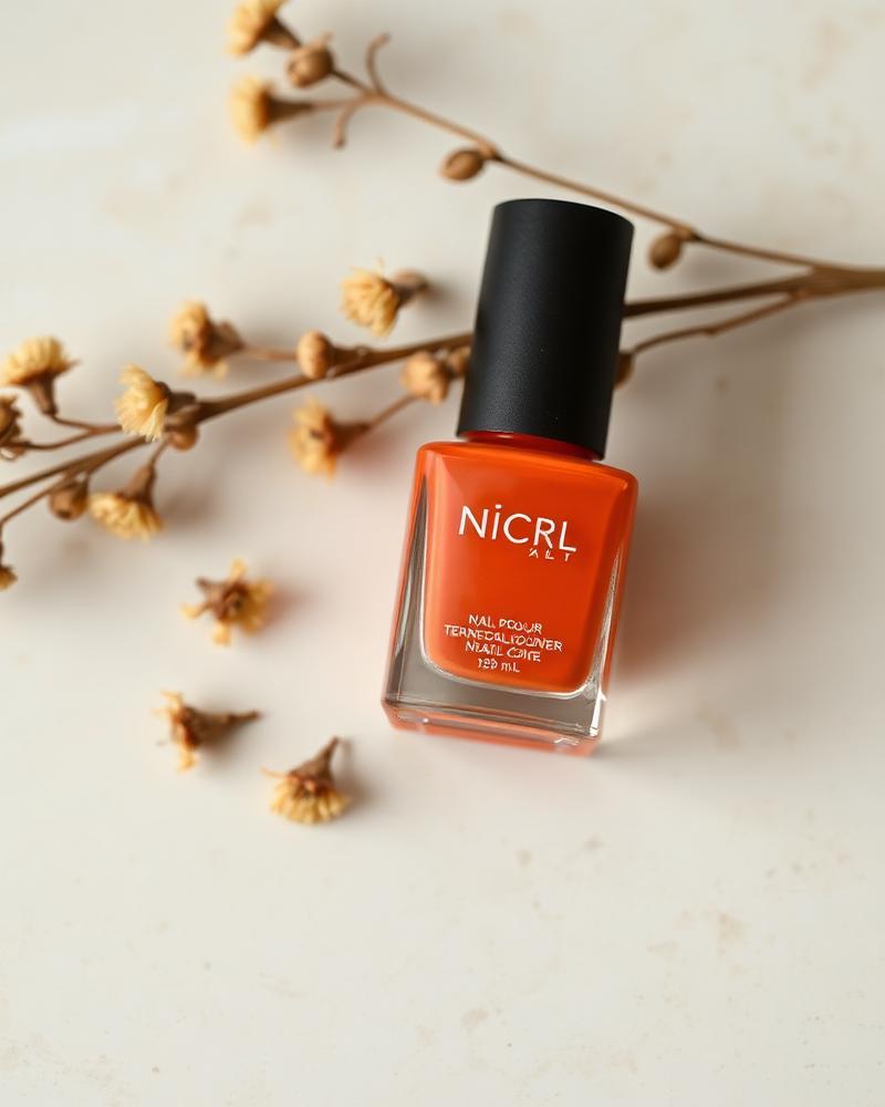 Terracotta nail polish still life