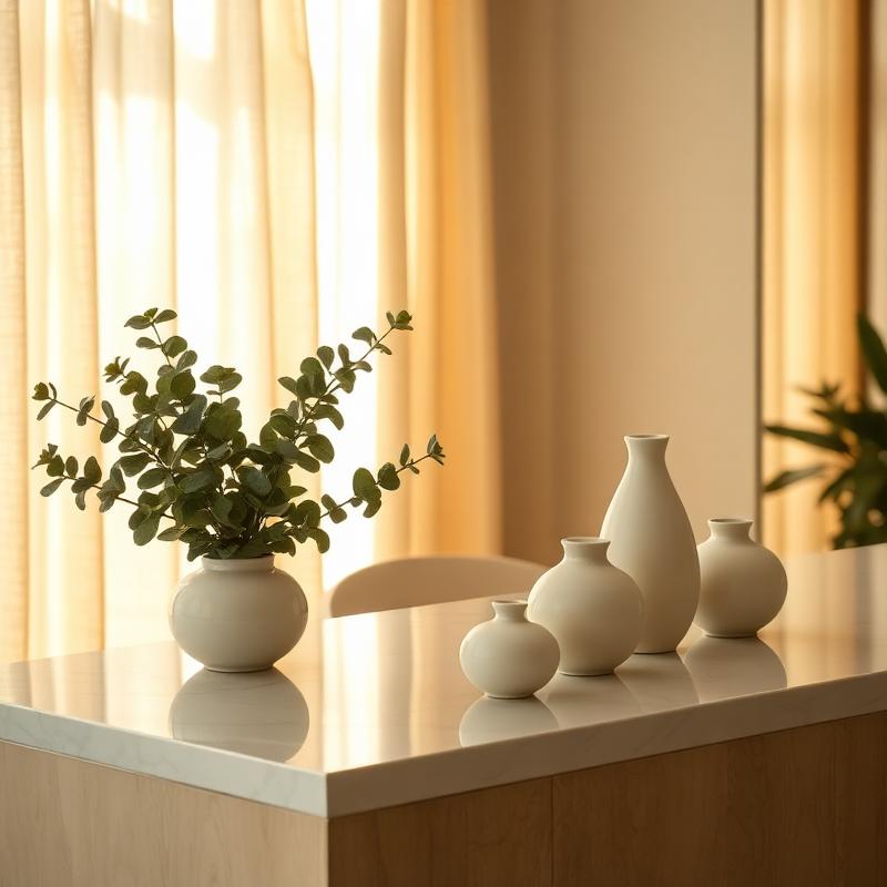 Salon reception with fresh eucalyptus